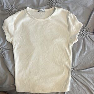 Bershka White Short Sleeve Tee